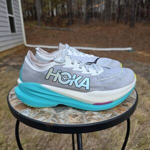 Hoka Mach X 2 1155120 FCO Frost/Electric Aqua Running Shoes Women's Size 8.5 B